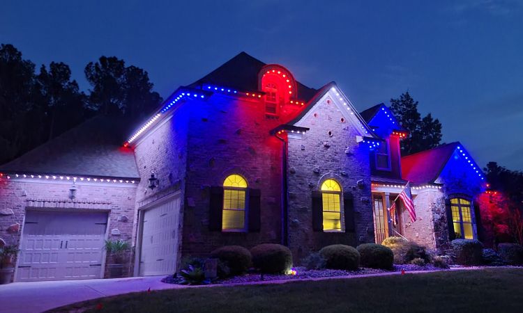 Fourth of July Lights - Permanent Outdoor Lighting from LKN Lights